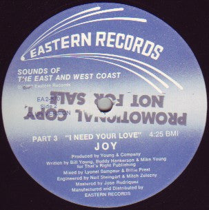 Joy (14) : I Need Your Love (12", Promo)