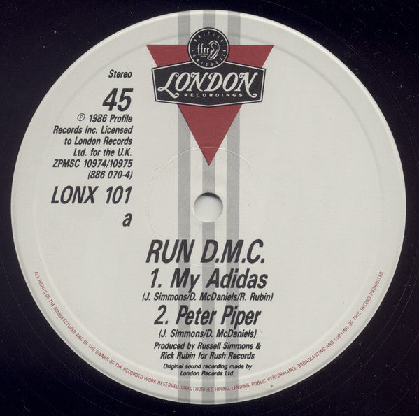 Run-DMC : My Adidas / Peter Piper (12", Single)
