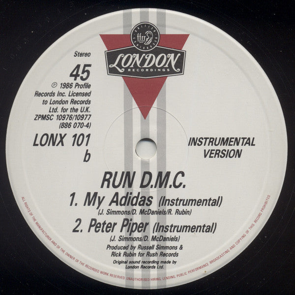 Run-DMC : My Adidas / Peter Piper (12", Single)