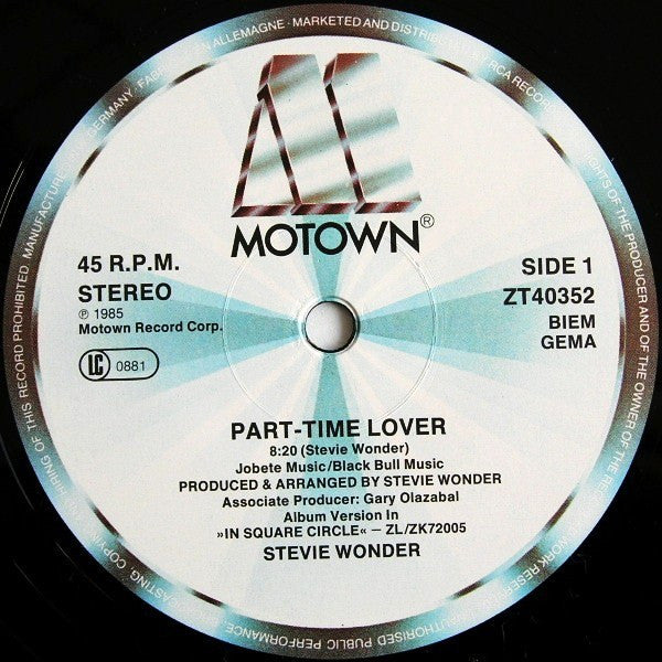 Stevie Wonder : Part-Time Lover (12")