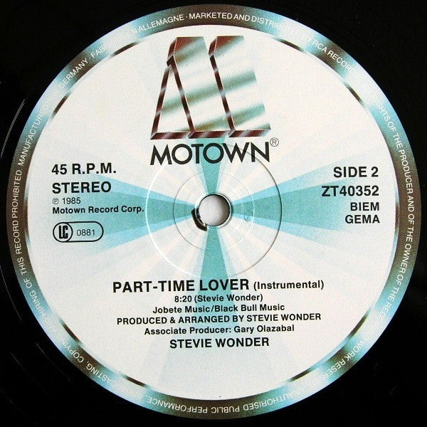 Stevie Wonder : Part-Time Lover (12")