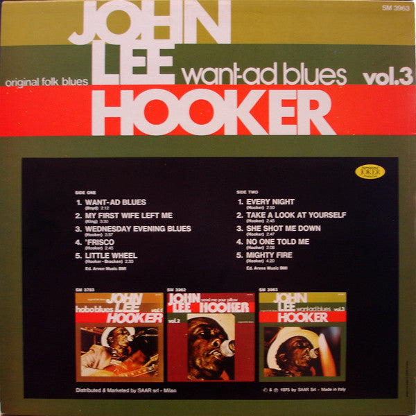 John Lee Hooker : Vol. 3 -  Want-Ad Blues (LP, Comp)