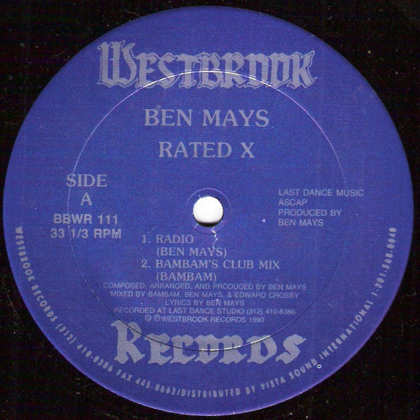 Ben Mays : Rated X (12")
