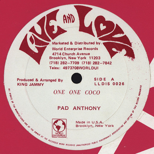 Pad Anthony / Josey Wales & Admiral Bailey : One One Coco / Ballot Box (12")