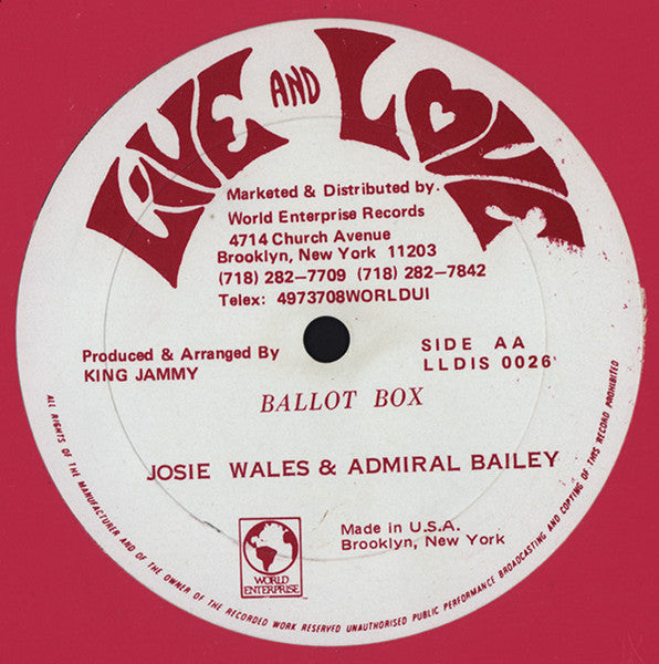 Pad Anthony / Josey Wales & Admiral Bailey : One One Coco / Ballot Box (12")