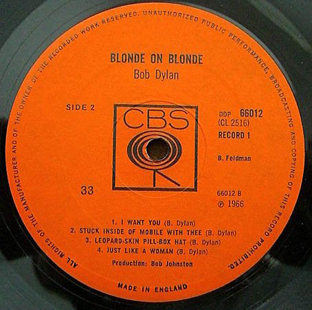Bob Dylan : Blonde On Blonde (2xLP, Album, Mono)