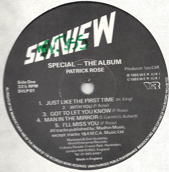 Patrick Rose : Special - The Album (LP, Album)