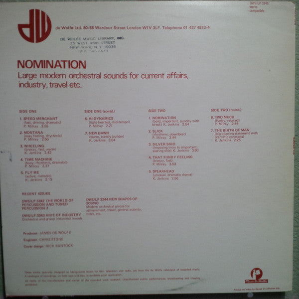 P. Milray* / K. Jenkins* : Nomination (LP)
