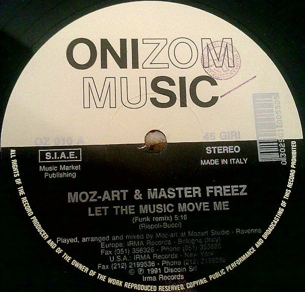 Moz-Art & Master Freez : Let The Music Move Me (Remix) (12")