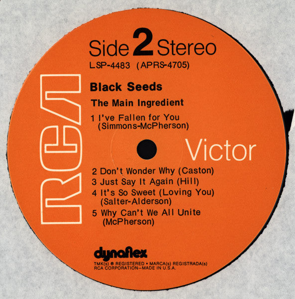 The Main Ingredient : Black Seeds (LP, Album)