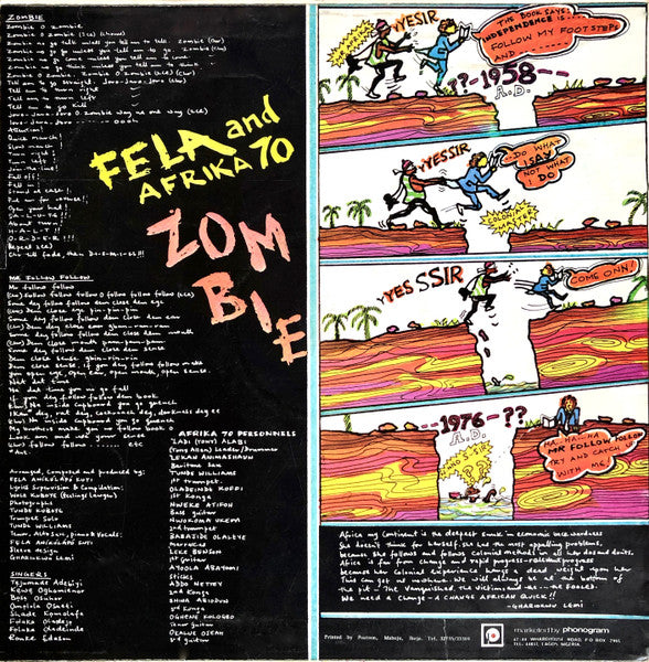 Fẹla* And Afrika 70* : Zombie (LP, Album)