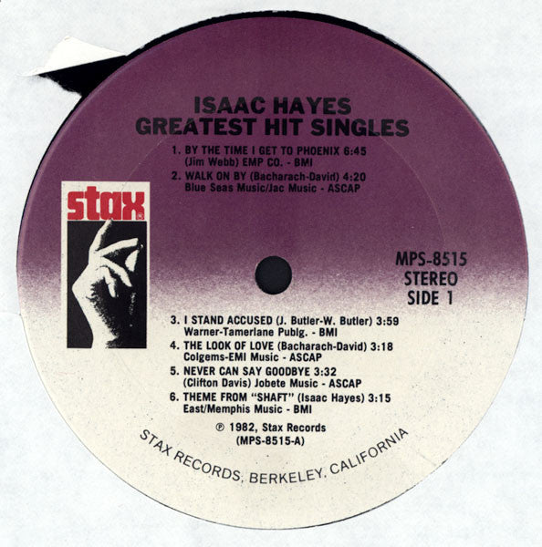 Isaac Hayes : Greatest Hit Singles (LP, Comp)