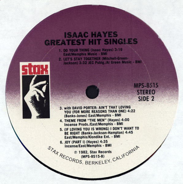 Isaac Hayes : Greatest Hit Singles (LP, Comp)