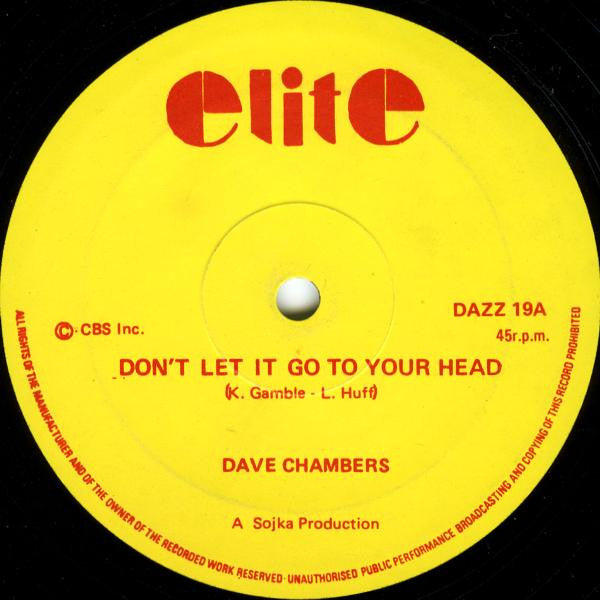 Dave Chambers (2) : Don't Let It Go To Your Head (12")