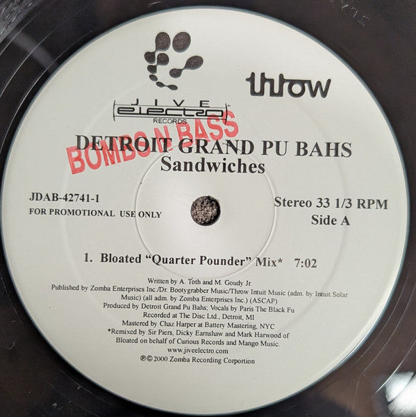 Detroit Grand Pubahs : Sandwiches (12", Promo)