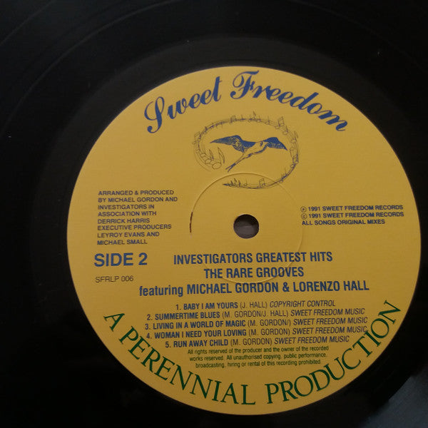 The Investigators (2) Featuring Michael Gordon (4) And Lorenzo Hall : Investigators Greatest Hits - The Rare Grooves (LP, Album)