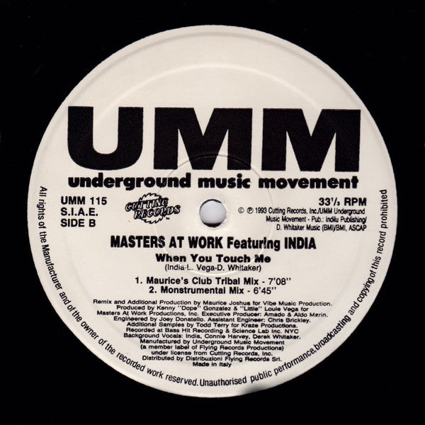 Masters At Work Featuring India : When You Touch Me (Remixes) (3x12", Ltd)