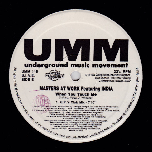 Masters At Work Featuring India : When You Touch Me (Remixes) (3x12", Ltd)