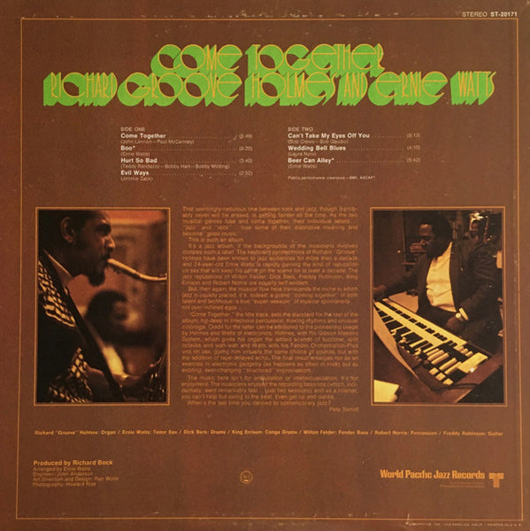 Richard "Groove" Holmes And Ernie Watts : Come Together (LP, Album)