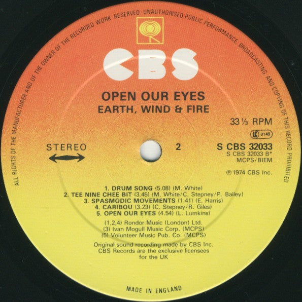 Earth, Wind & Fire : Open Our Eyes (LP, Album, RE)