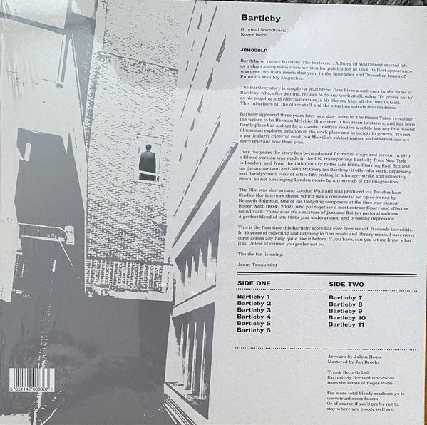 Roger Webb : Bartleby (Original Soundtrack Recording) (LP, Album)