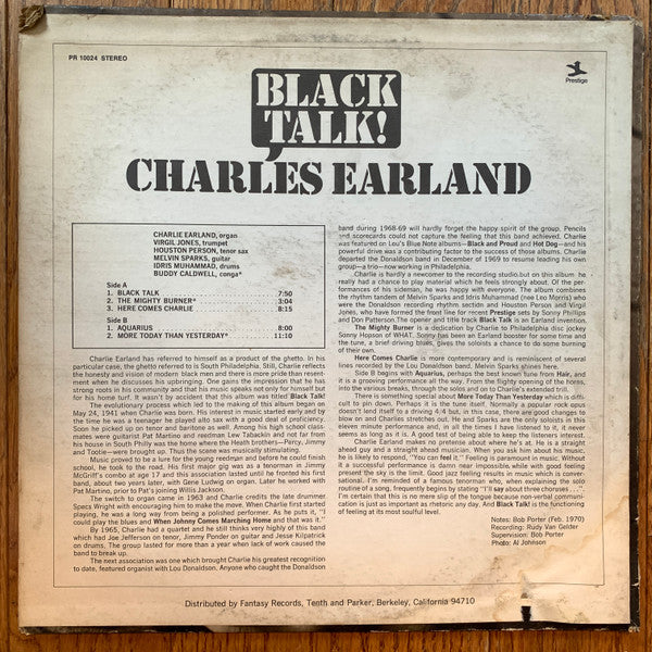 Charles Earland : Black Talk! (LP, Album)
