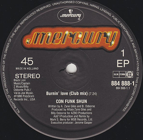 Con Funk Shun : Burnin' Love (Clubmix) (12", EP)