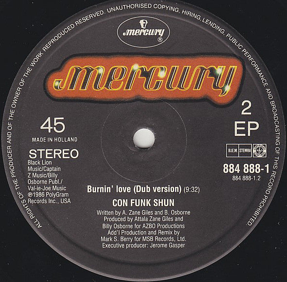 Con Funk Shun : Burnin' Love (Clubmix) (12", EP)
