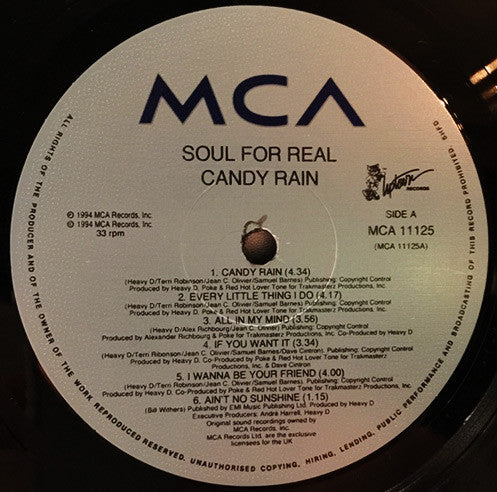 Soul For Real : Candy Rain (LP, Album, Ltd)