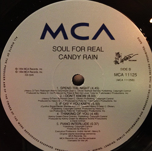 Soul For Real : Candy Rain (LP, Album, Ltd)