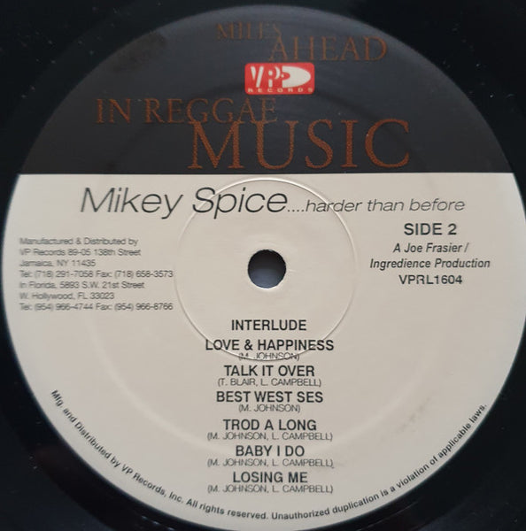Mikey Spice : .....Harder Than Before (LP, Album)