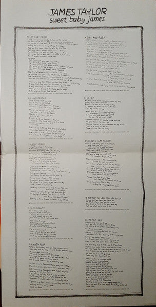 James Taylor (2) : Sweet Baby James (LP, Album, Gol)
