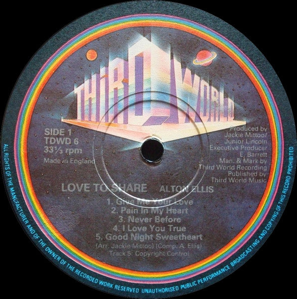 Alton Ellis : Love To Share (LP, Album)