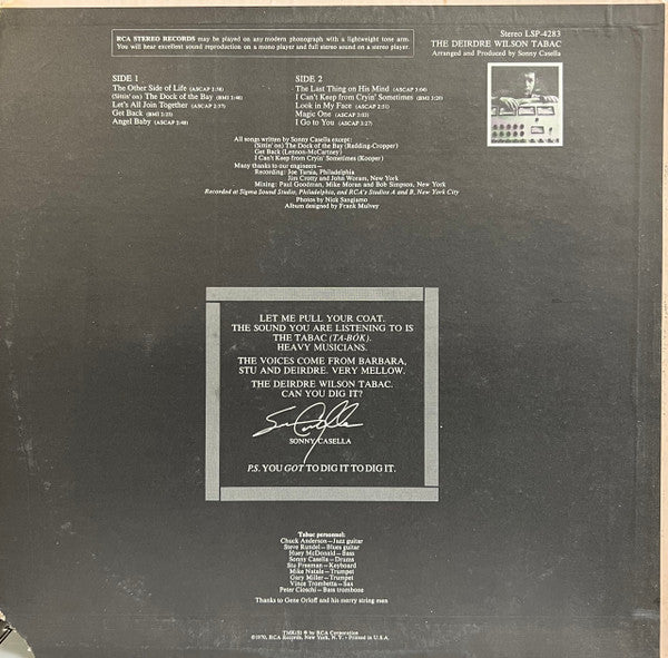 The Deirdre Wilson Tabac : The Deirdre Wilson Tabac (LP, Album, Roc)