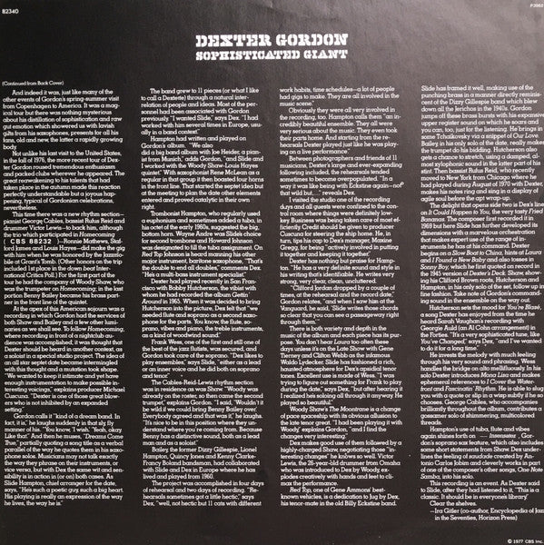 Dexter Gordon : Sophisticated Giant (LP, Album)