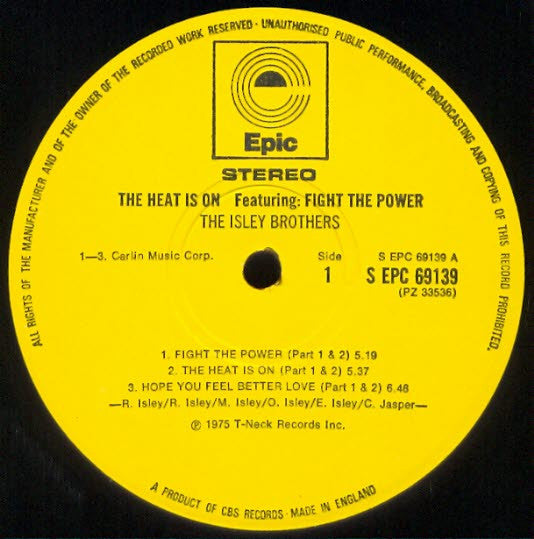 The Isley Brothers : The Heat Is On Featuring: Fight The Power (LP, Album)