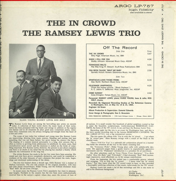 The Ramsey Lewis Trio : The In Crowd (LP, Album, Ind)