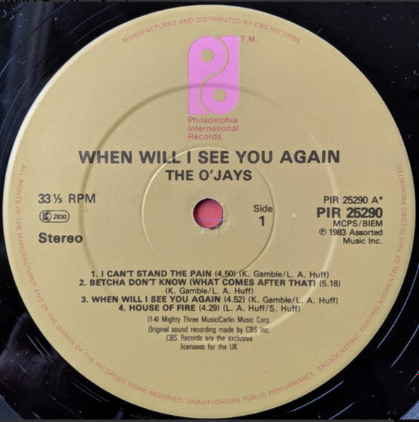 The O'Jays : When Will I See You Again (LP, Album)
