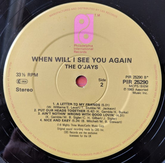 The O'Jays : When Will I See You Again (LP, Album)