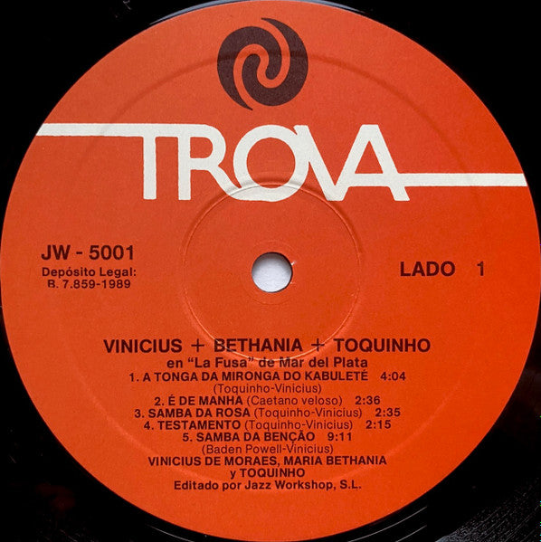 Vinicius* - Bethania* - Toquinho : En La Fusa (Mar Del Plata) (LP, RE)