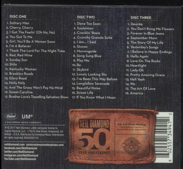 Neil Diamond : 50th Anniversary Collection (3xCD, Comp, RM)