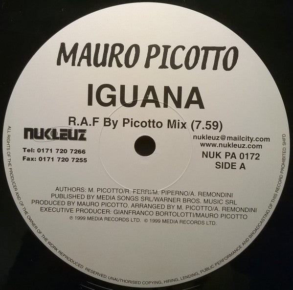 Mauro Picotto : Iguana Remixes (12")