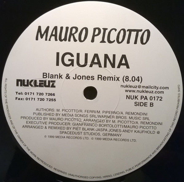 Mauro Picotto : Iguana Remixes (12")