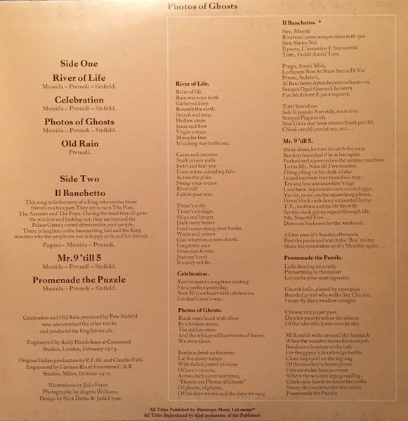 Premiata Forneria Marconi : Photos Of Ghosts (LP, Album, RE, Gat)