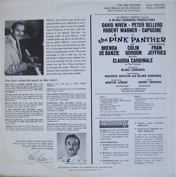 Henry Mancini : The Pink Panther (Music From The Film Score) (LP, Ind)
