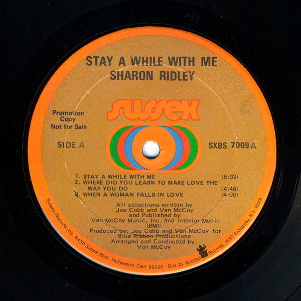 Sharon Ridley : Stay A While With Me (LP, Album, Promo)