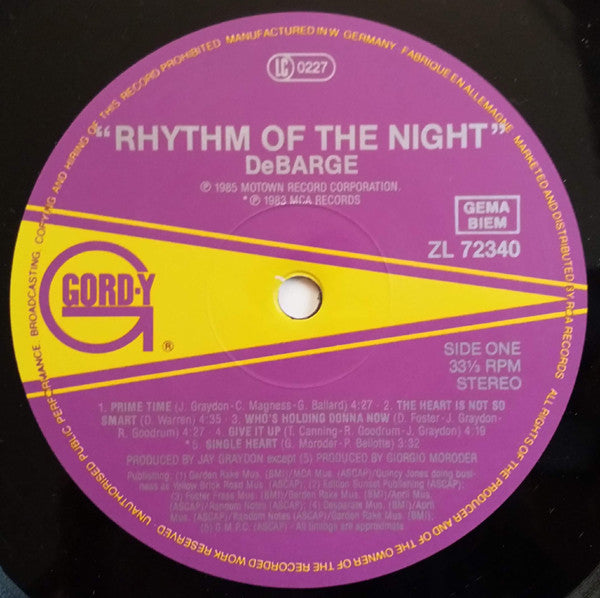 DeBarge : Rhythm Of The Night (LP, Album)