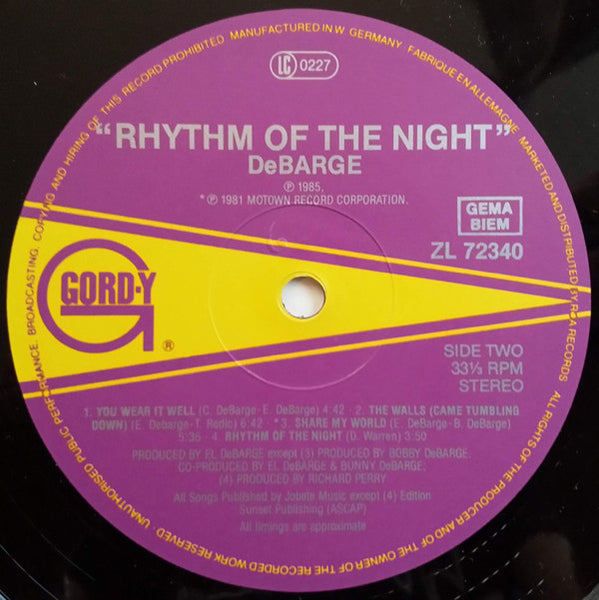 DeBarge : Rhythm Of The Night (LP, Album)