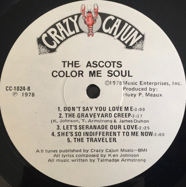 The Ascots (8) : Color Me Soul (LP, Album)