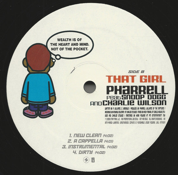 Pharrell Williams feat Snoop Dogg And Charlie Wilson : That Girl (12", Promo)